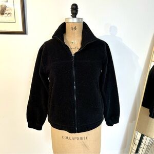 GAP Women’s Black Teddy Fleece Zip Up Jacket Sz S